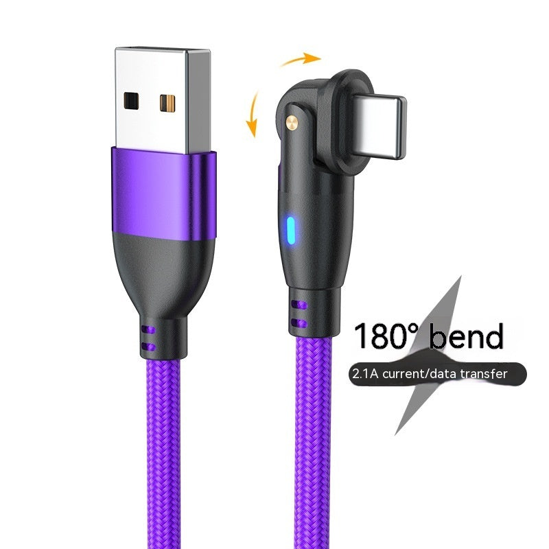 New Product Bending 180 Degrees Data Cable Android TYPEC3A Fast Charge Data Cable