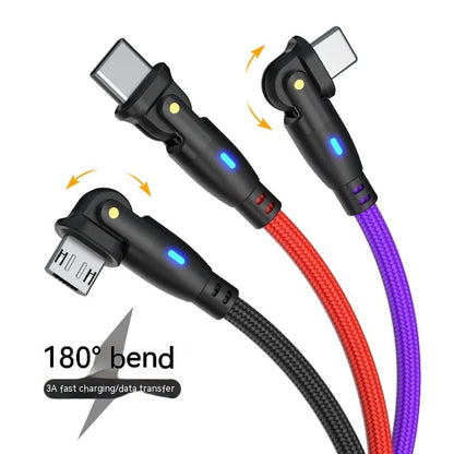 New Product Bending 180 Degrees Data Cable Android TYPEC3A Fast Charge Data Cable